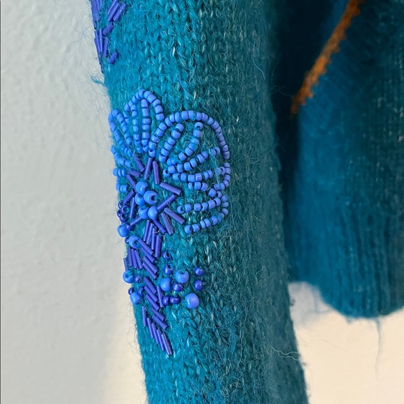 Sundance Teal Cardigan with beading - Picture 6 of 10